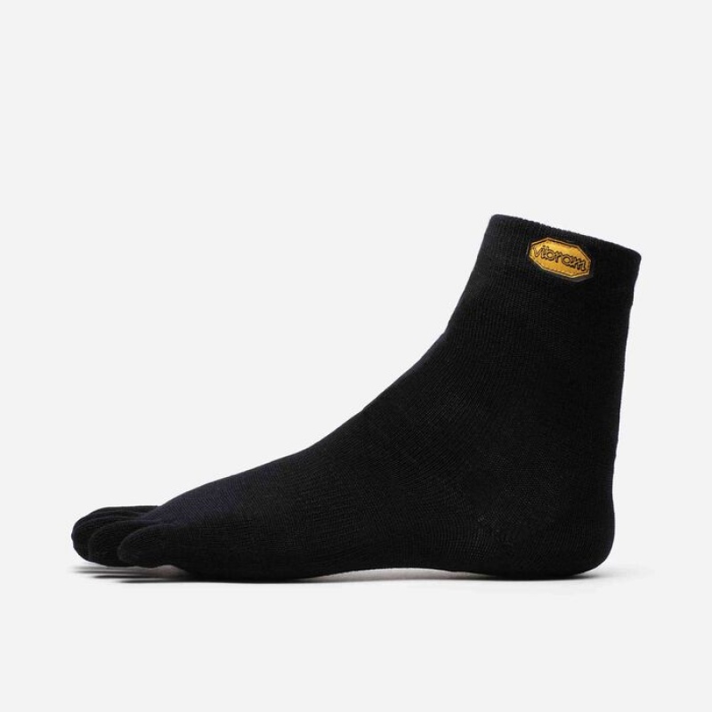 Vibram 5TOE Crew Lana Vergine Calzini Nere | 4309-SOVGM