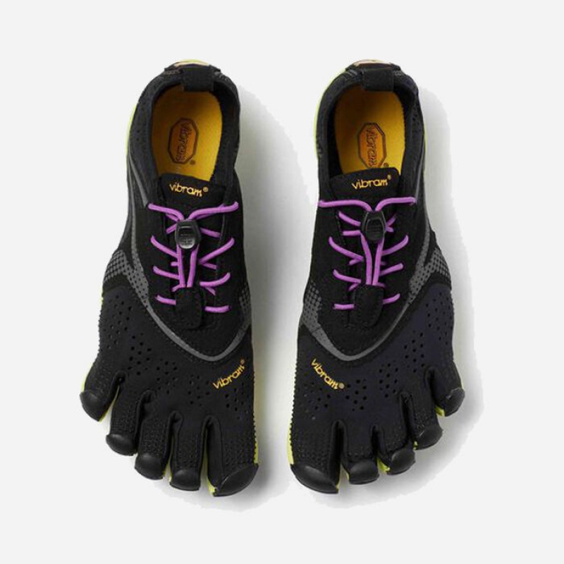 Vibram V-Run Scarpe Running Donna Nere Gialle Viola | 9162-KFCRU