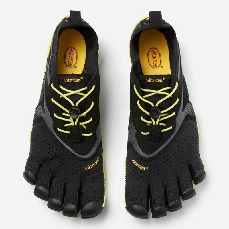 Vibram V-Run Scarpe Running Uomo Nere Gialle | 4093-BFIKL