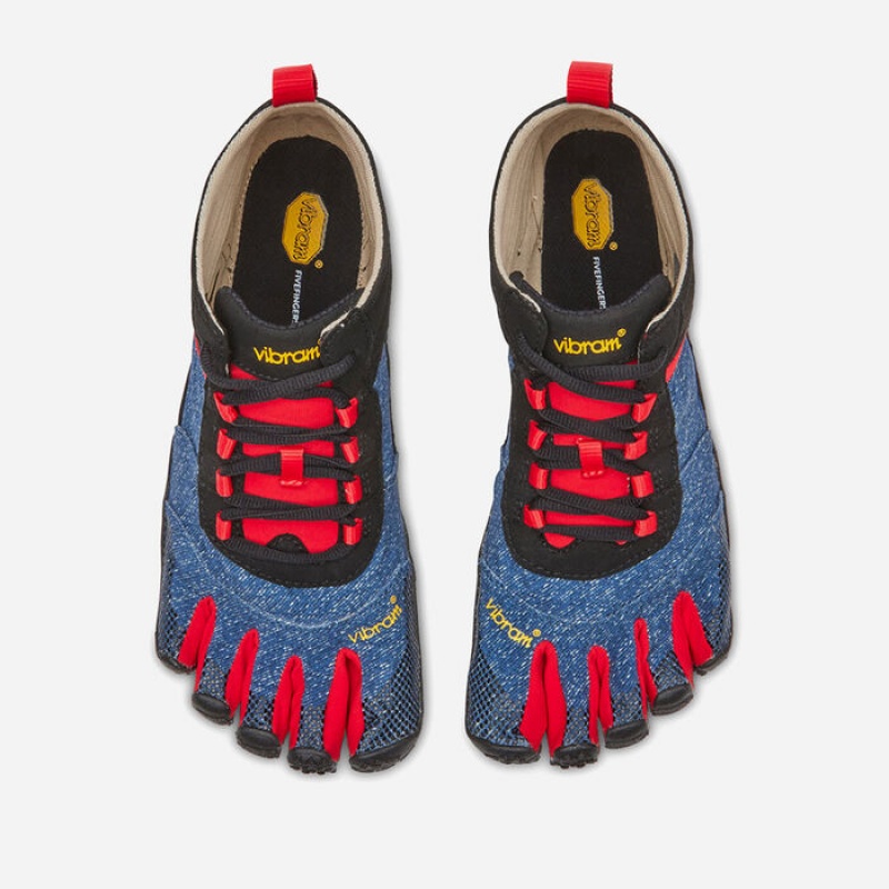 Vibram V-Trek Denim Scarpe Lifestyle Uomo Blu Rosse | 0391-XFQCG