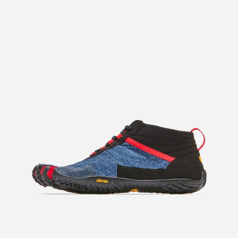 Vibram V-Trek Denim Scarpe Lifestyle Uomo Blu Rosse | 0391-XFQCG