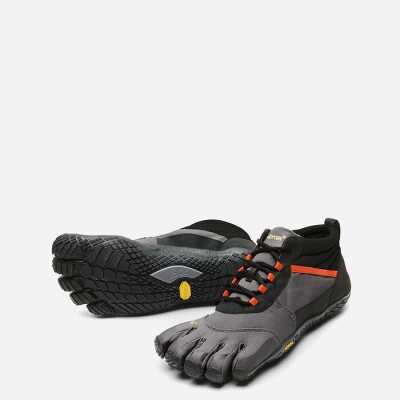 Vibram V-Trek Insulated Scarpe Lifestyle Uomo Nere Grigie Rosse | 4682-MFVDK